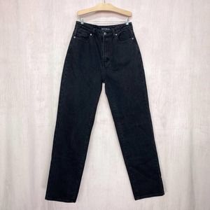 PRETTYLITTLETHING Black Vintage Straight Jeans, Size 6